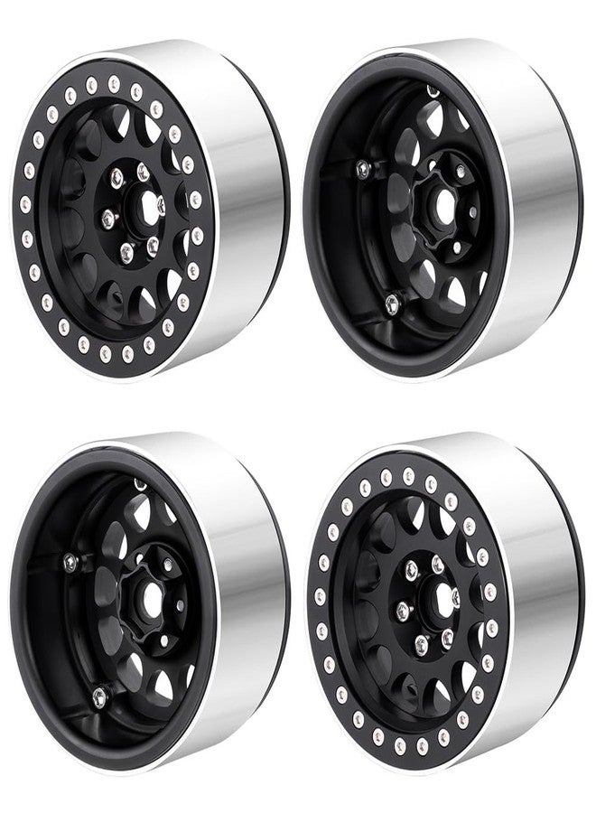 MORLORDY 4Pcs 2.2" RC Wheels 45mm Beadlock Wheels Rims for Axial Wraith RR10 SCX10 Capra 90046 90048 D90 CC01 TRX4 TRX6 Redcat Gen8 1/10 RC Crawlers(Black) - Image 1